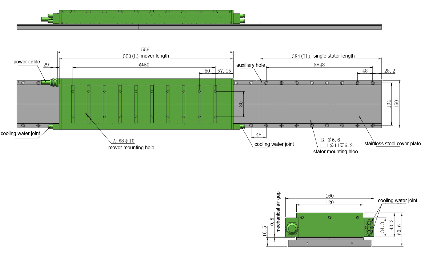 water cooling structure linear motor