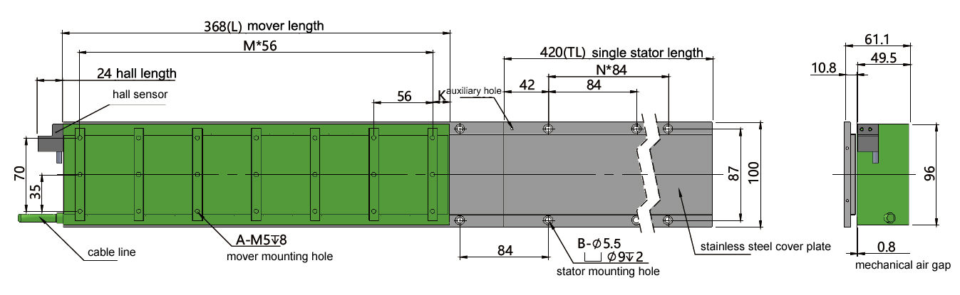 Direct drive linear motor