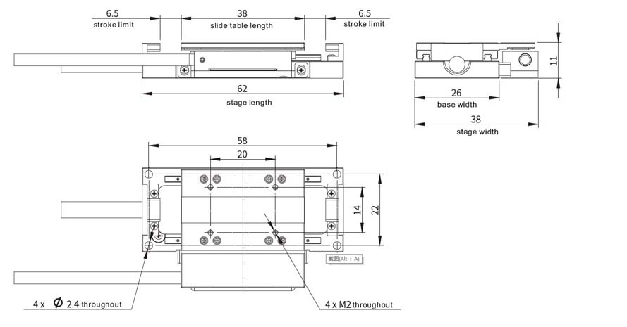 Compact linear stage with coreless motor