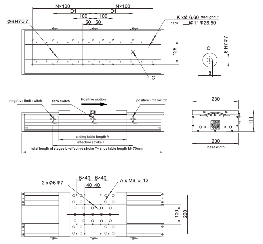 Linear stage with magnetic linear motor