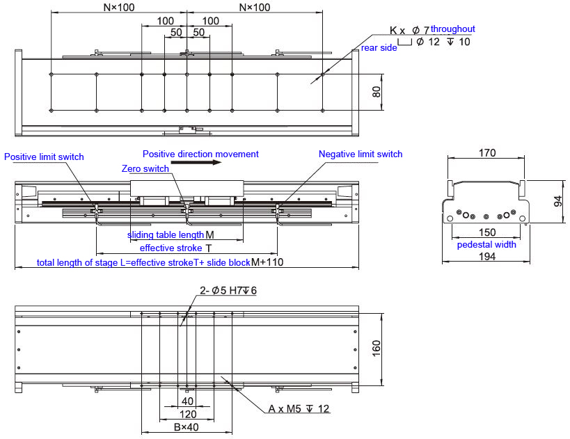 Motion Rail CNC Linear Guide Stage HAN'S MOTOR 