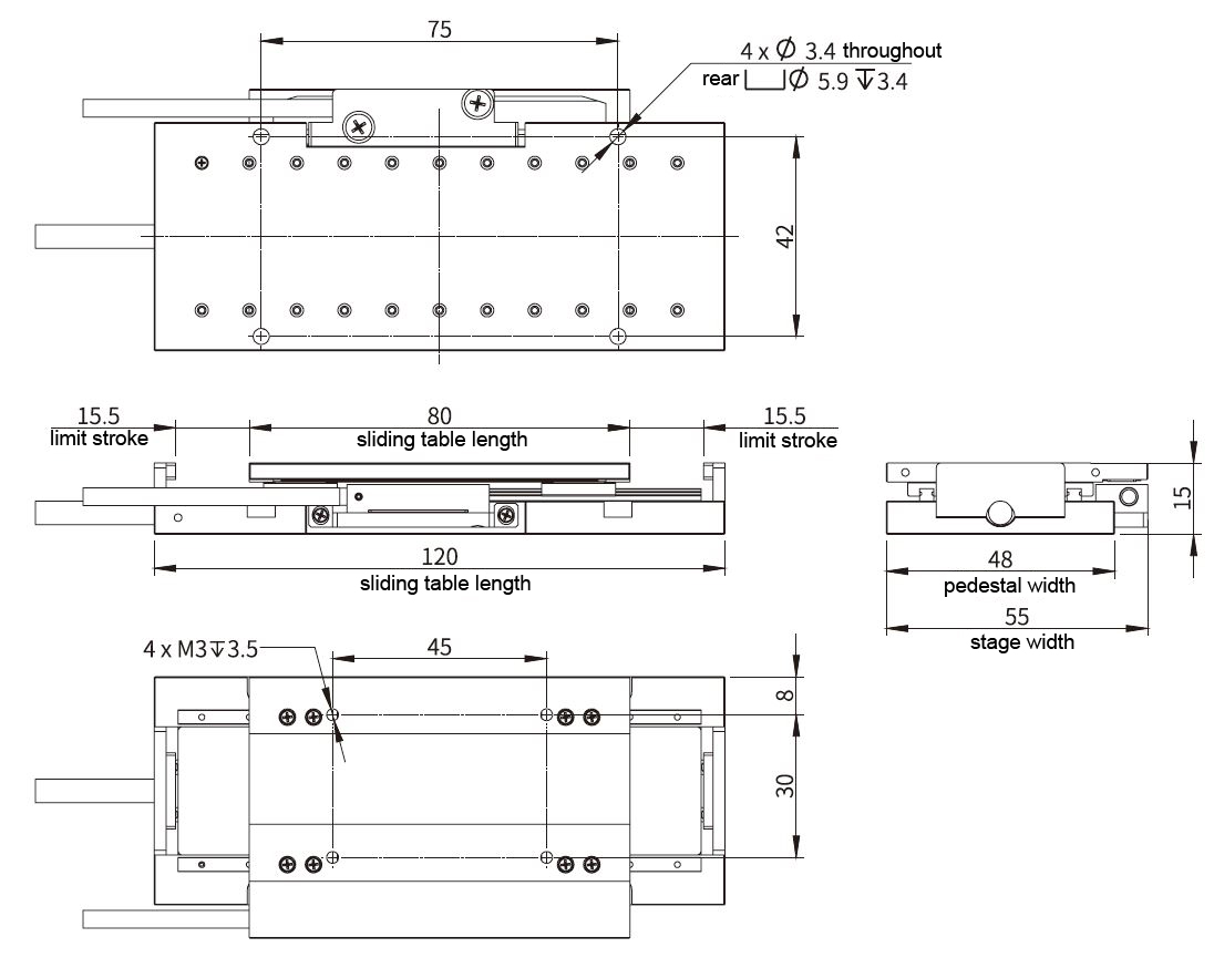 CNC Linear Slider Motion Guide Miniature Stages 