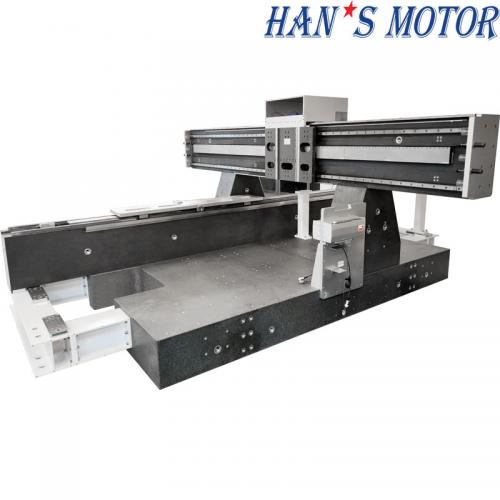 Double-drive gantry marble linear motor stages